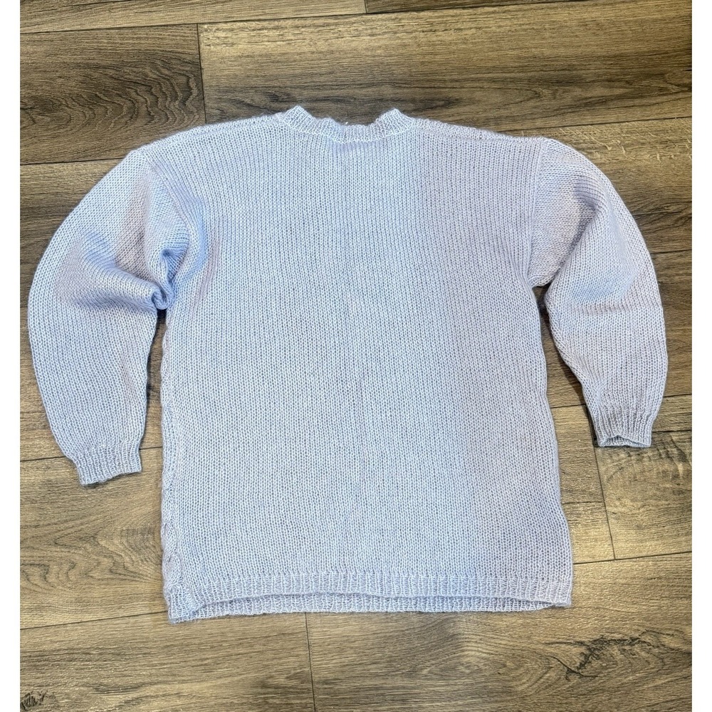Vtg Studio by Michelle Stuart Mohair Blend Sweater Floral Knit Cottagecore Large - Picture 4 of 5